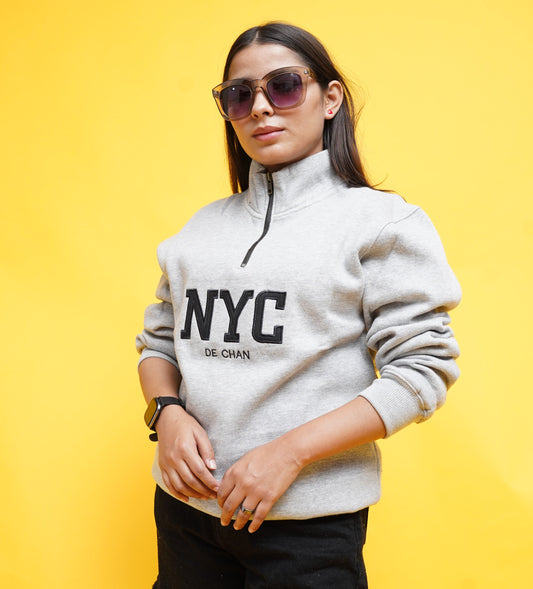 sweatshirt with mock neck